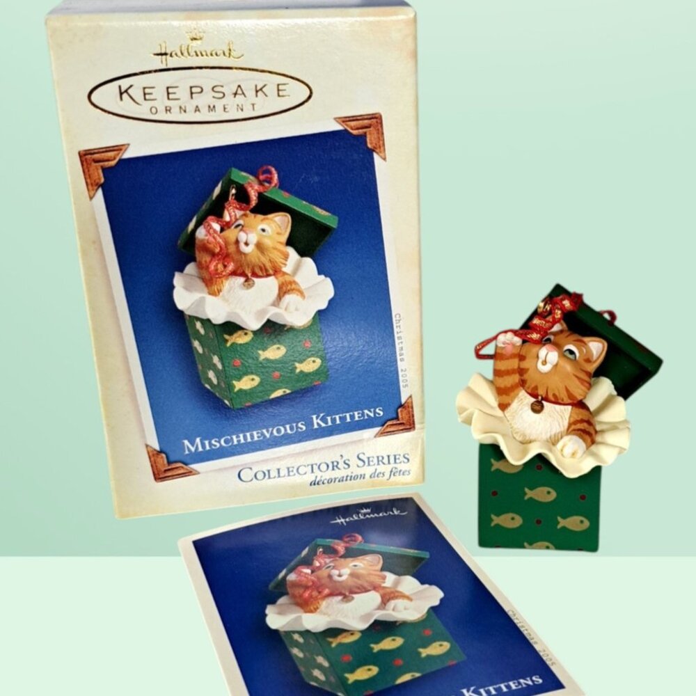 Hallmark Keepsake Ornament Mischievous Kittens 2005 Cat #7 7th Present Box